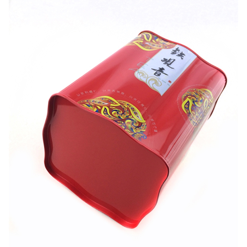 Traditionel kvadratisk kinesisk tin boks med dobbelt låg