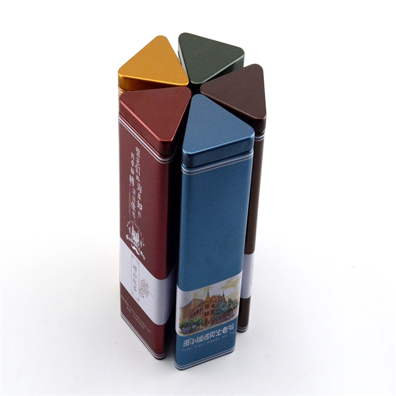 Brugerdefineret trekantformet tin boks med stikdåse