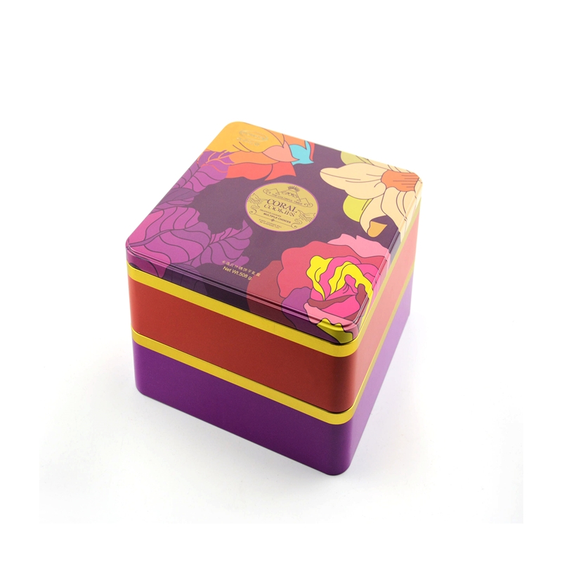Hot selling square tin boks til mooncake, cookie emballage