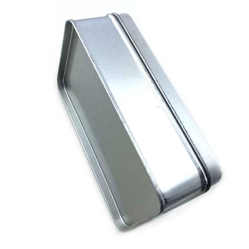 Brugerdefineret sølvlakeret rektangulær kosmetisk tinkasse med præget logo